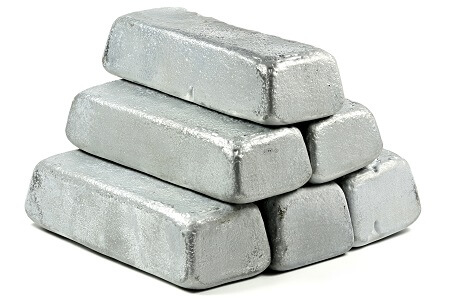 refined zinc metal bars