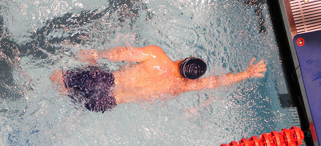 swimmer finish line