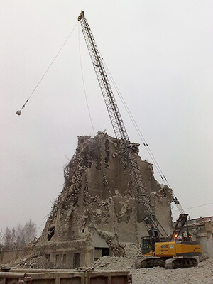 wrecking ball demolition