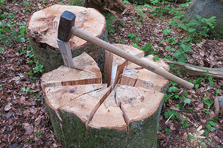 metal wedge hammer log