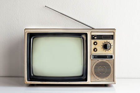 vintage television with aerial