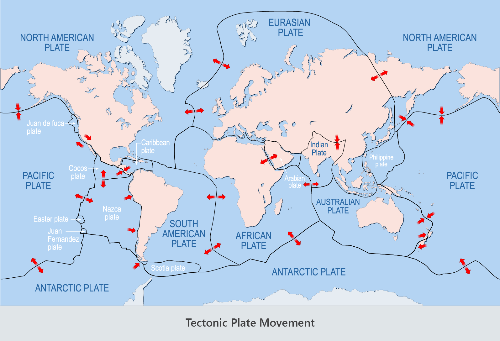 tectonic plate movement world map