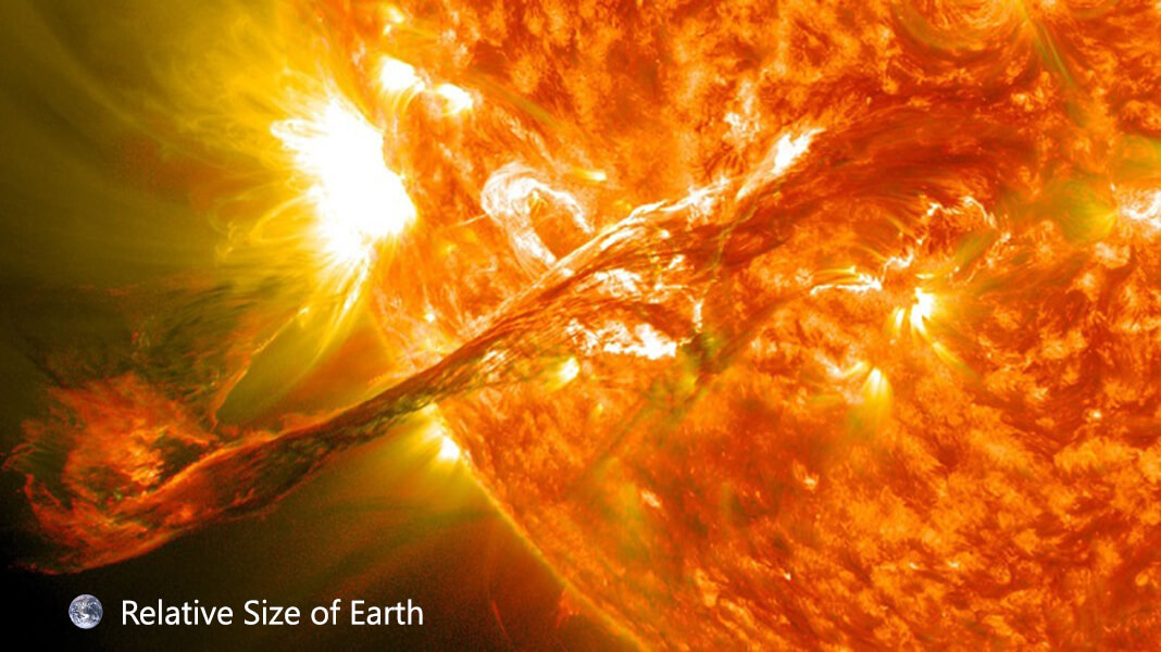 solar prominence and solar flare